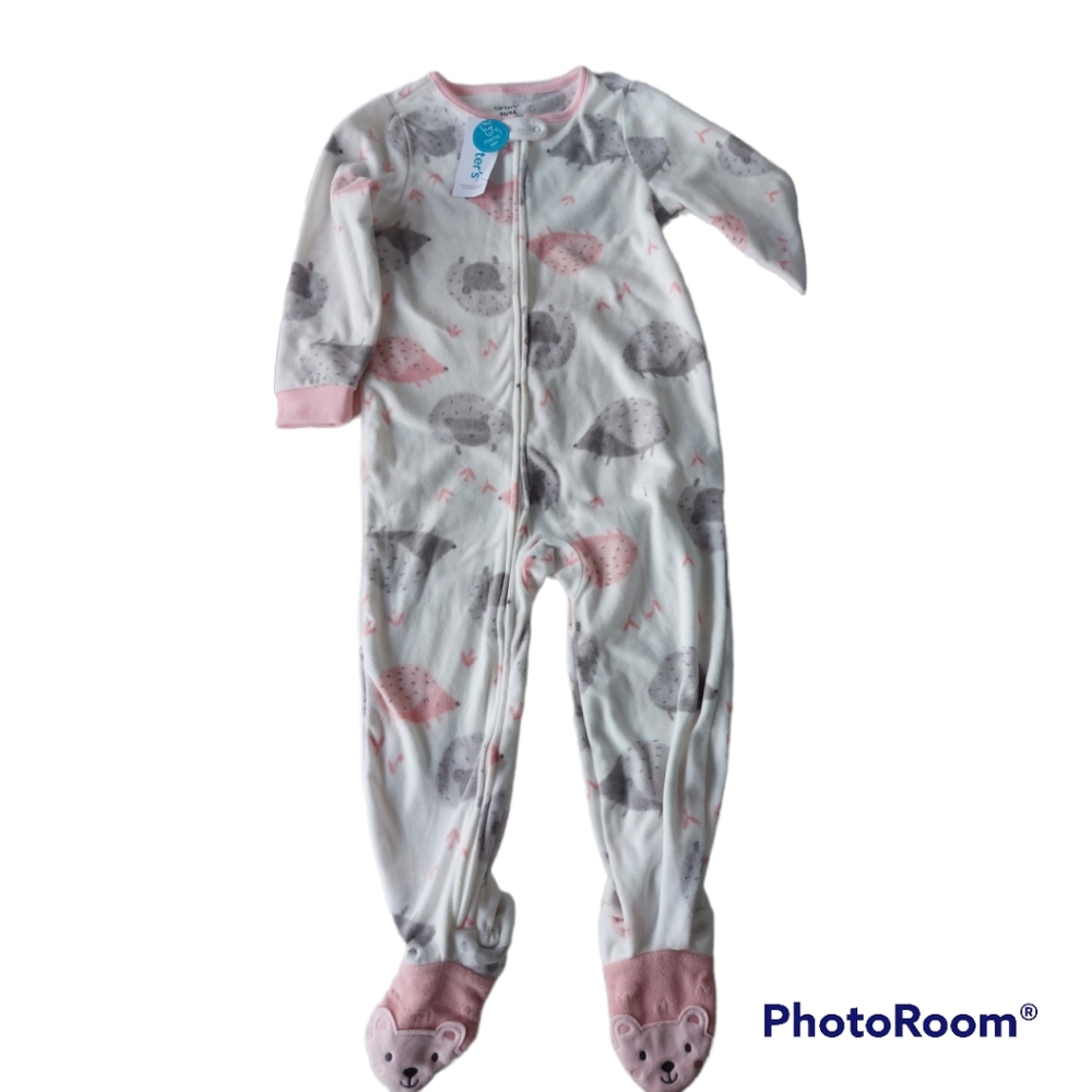 3/$20 Carter Girl Hedgehog Footie Pajama.